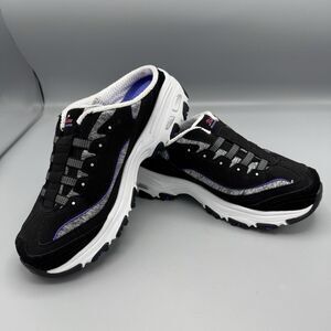 Skechers Air Cooled Memory Foam Mule Wide Fit Shoes 8.5 Womens Black Purple